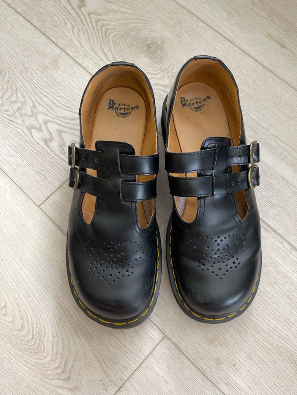 Dr. Martens Black Double-Buckle T-Strap Mary Jane Shoes - Picture 2 of 4